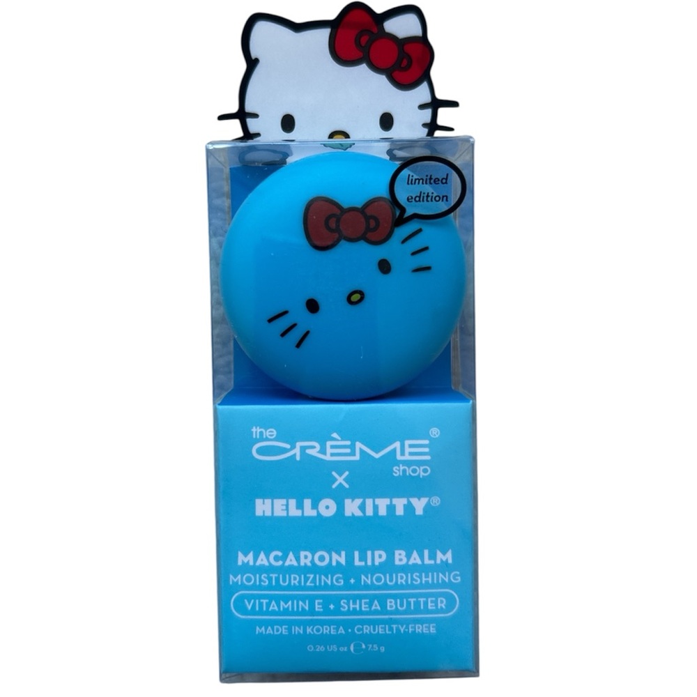 The Crème Shop x Hello Kitty Blue Macaron Lip Balm in Cool as Mint Flavor NIB - Picture 2 of 3